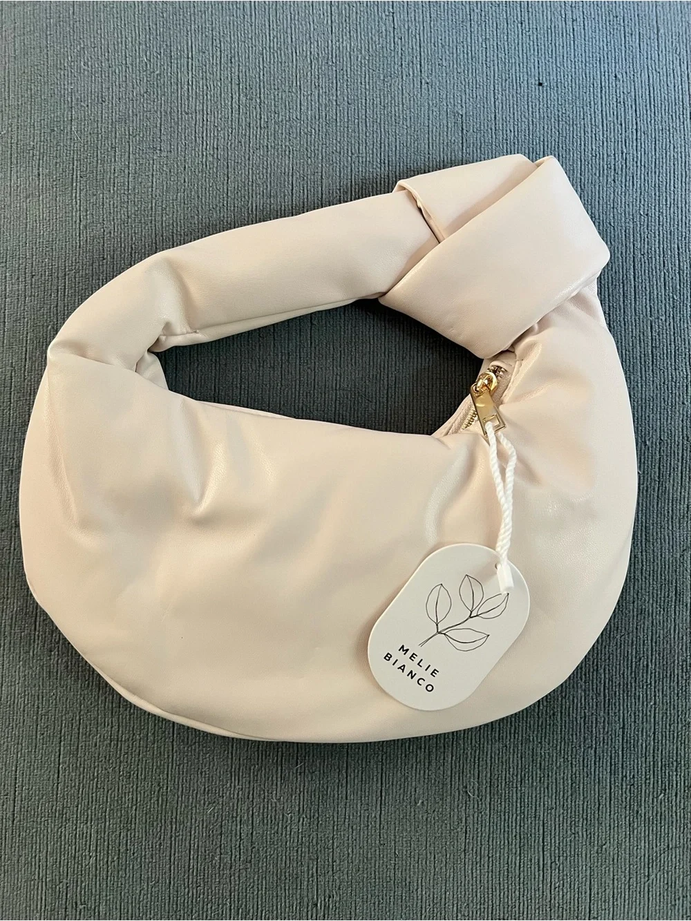 Melie Bianco Cream Crescent Hand Bag